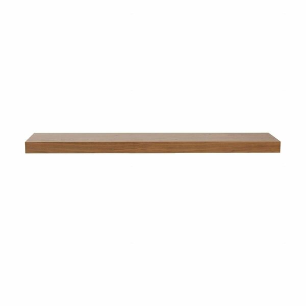 Homeroots 43 in. Wooden Floating Shelf, Walnut Brown 400832